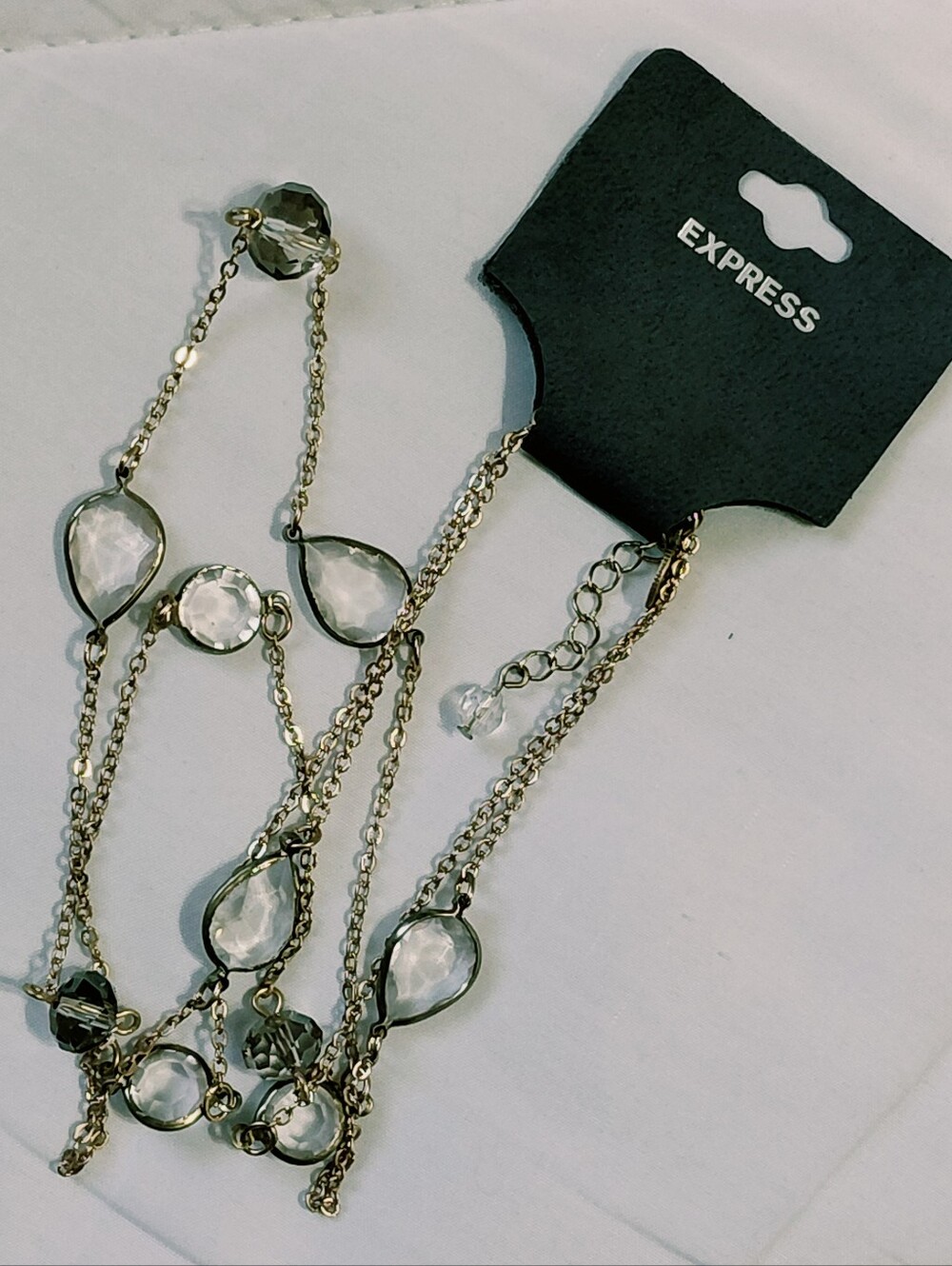New Express Gold Bezel Crystal Necklace